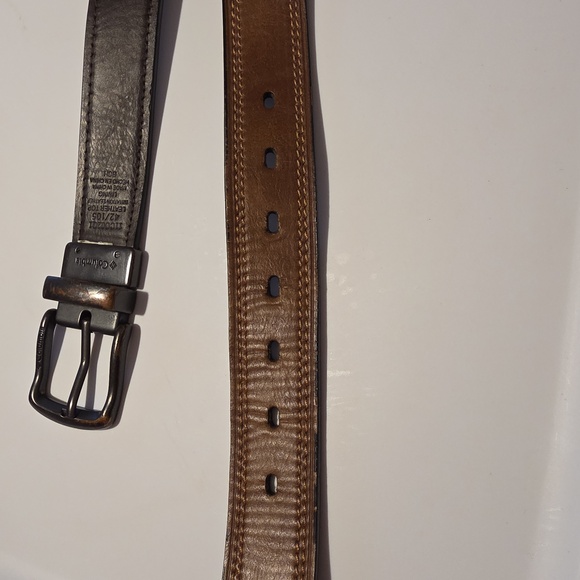 Columbia Reversible Dark Brown or Tan Leather Belt Waist 39"-42" - Picture 6 of 7
